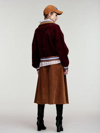 ESSENTIEL ANTWERP Kamore Knit Jacket With Collar in Wine Not in Wine Not – Image 2