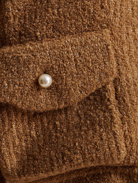 ESSENTIEL ANTWERP Kanada Knitted Jacket With Fur in Camel Club in Camel Club – Image 10