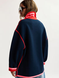 ESSENTIEL ANTWERP Kokorico Knitted Cardigan in Navy in Navy – Image 4