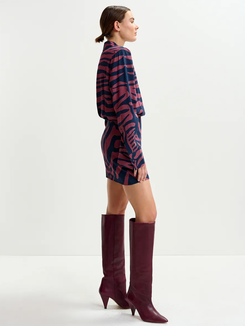 Isniper Zebra-Jacquard Mini Dress