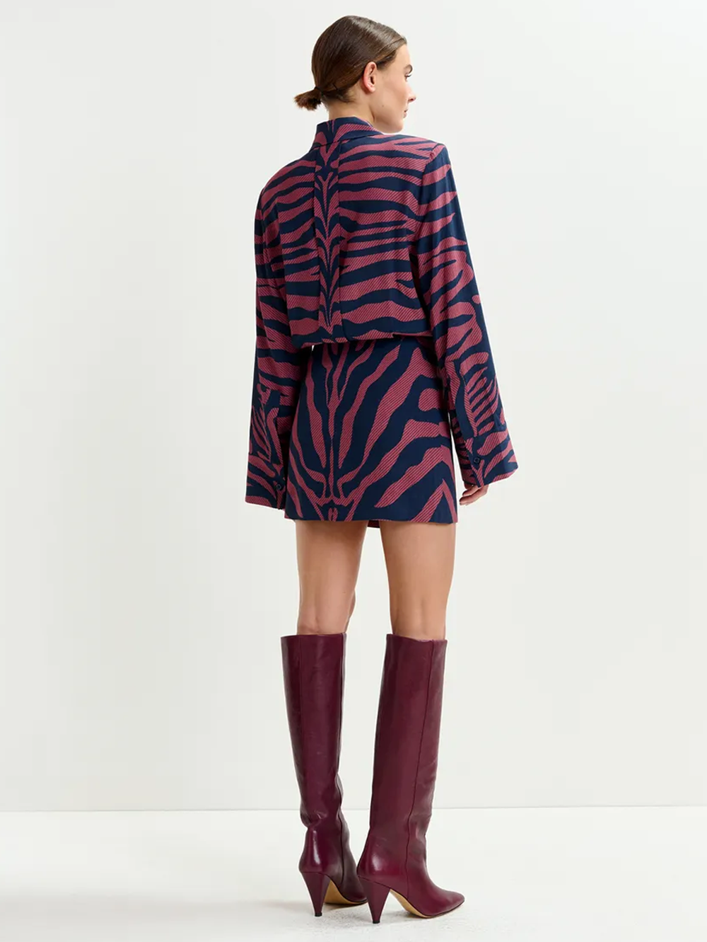 Isniper Zebra-Jacquard Mini Dress