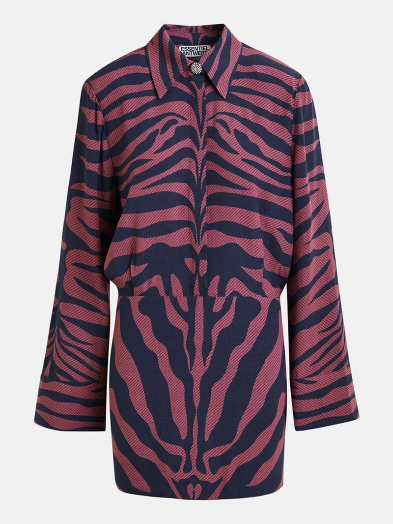 Isniper Zebra-Jacquard Mini Dress