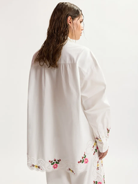 Jayme Embroidered Shirt in Off White