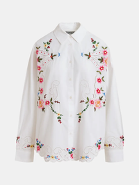 Jayme Embroidered Shirt in Off White