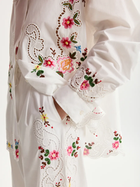 Janai Embroidered Pants in Off White