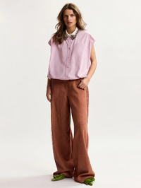 Janky Beaded Collar Shirt in Violette