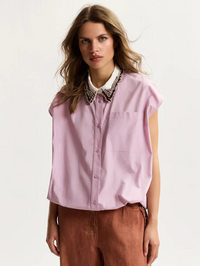 Janky Beaded Collar Shirt in Violette