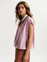 Janky Beaded Collar Shirt in Violette
