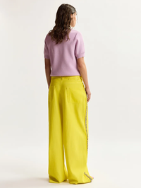 Jeeper Studded Wide Leg Pant in Amalfi Lemon