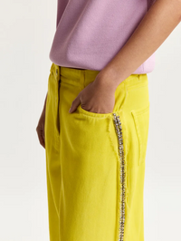 Jeeper Studded Wide Leg Pant in Amalfi Lemon