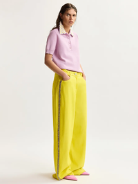 Jeeper Studded Wide Leg Pant in Amalfi Lemon