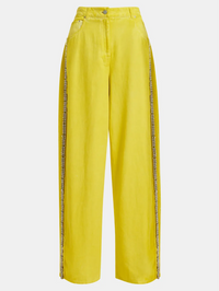 Jeeper Studded Wide Leg Pant in Amalfi Lemon