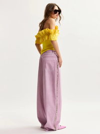 Jeeper Studded Wide Leg Pant in Violette