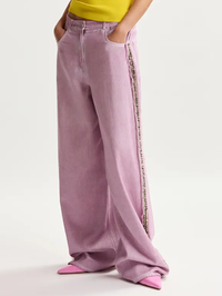 Jeeper Studded Wide Leg Pant in Violette