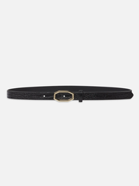 Angular Buckle Belt in Black Croc by FRAME - View 4
