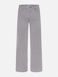 Le Slim Palazzo in Navy Stripe by FRAME - View 7