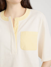 FRAME The Bodega Tee in Lemon Multi in LEMON MULTI – Image 3