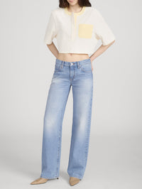 FRAME The Bodega Tee in Lemon Multi in LEMON MULTI – Image 4