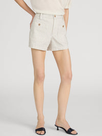 FRAME The Cruise Short in Flax Stripe in FLAX STRIPE – Image 1