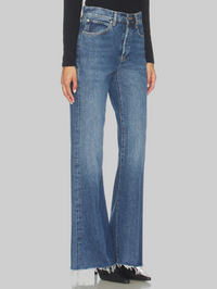 The Lax High Rise Flare Jeans in Antidote Raw Fray by FRAME - View 4