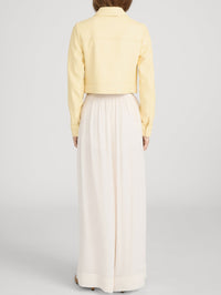 FRAME The Small Leather Jacket in Lemon in LEMON – Image 2