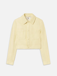 FRAME The Small Leather Jacket in Lemon in LEMON – Image 6