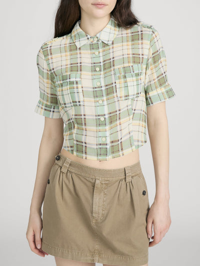 The Utility Shirt in Jade Green Plaid