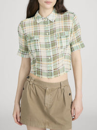 FRAME The Utility Shirt in Jade Green Plaid in JADE GREEN PLAID – Image 1