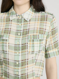 FRAME The Utility Shirt in Jade Green Plaid in JADE GREEN PLAID – Image 3
