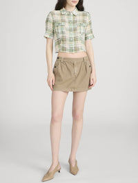 FRAME The Utility Shirt in Jade Green Plaid in JADE GREEN PLAID – Image 4