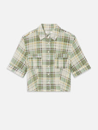 FRAME The Utility Shirt in Jade Green Plaid in JADE GREEN PLAID – Image 6
