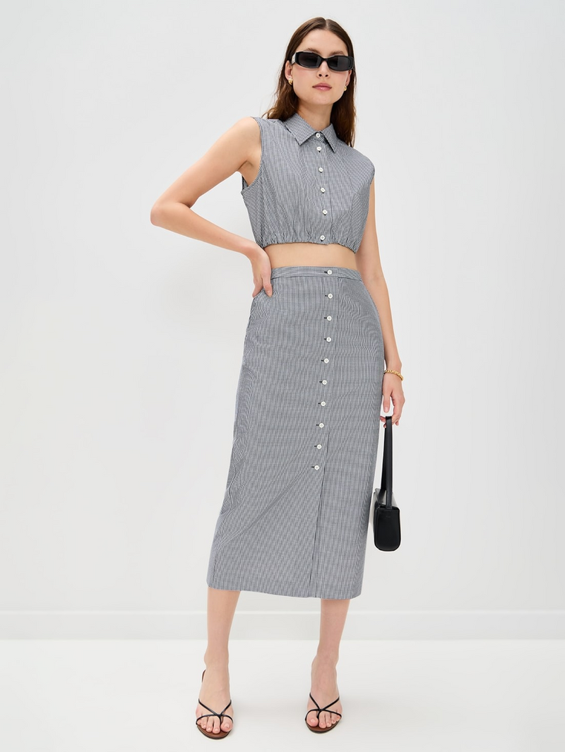 The Check Top in Navy Multi