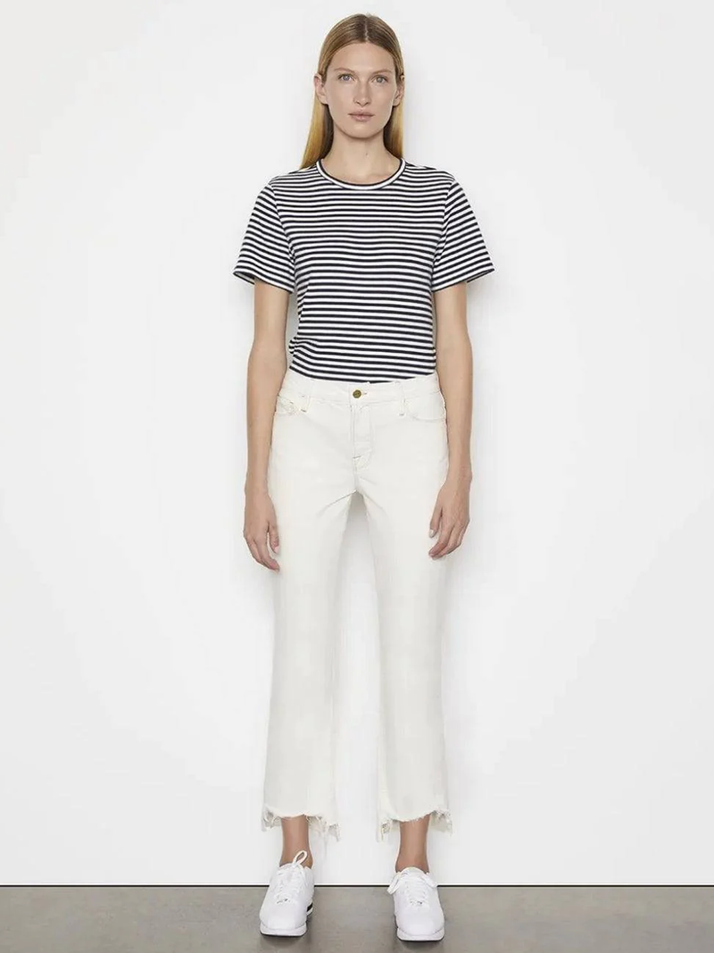 Le Crop Mini Boot Stiletto Jean in Blanc