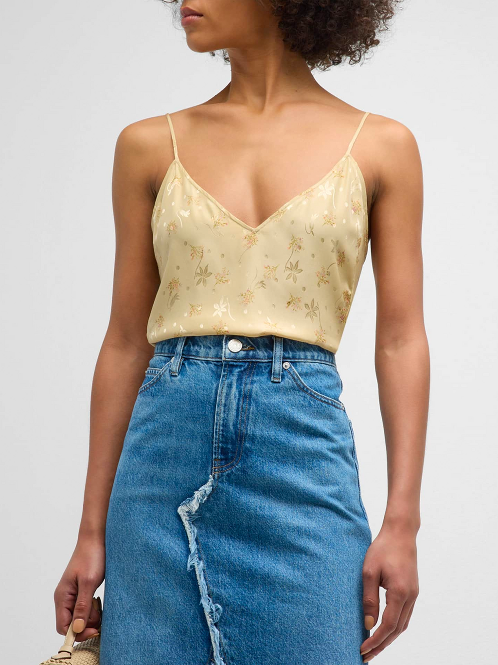 V-Neck Cami Top in Golden Floral