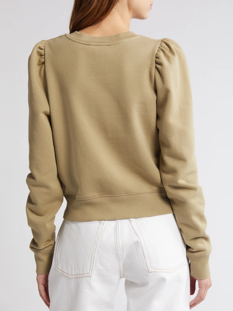 Femme Henley Sweatshirt in Khaki Green