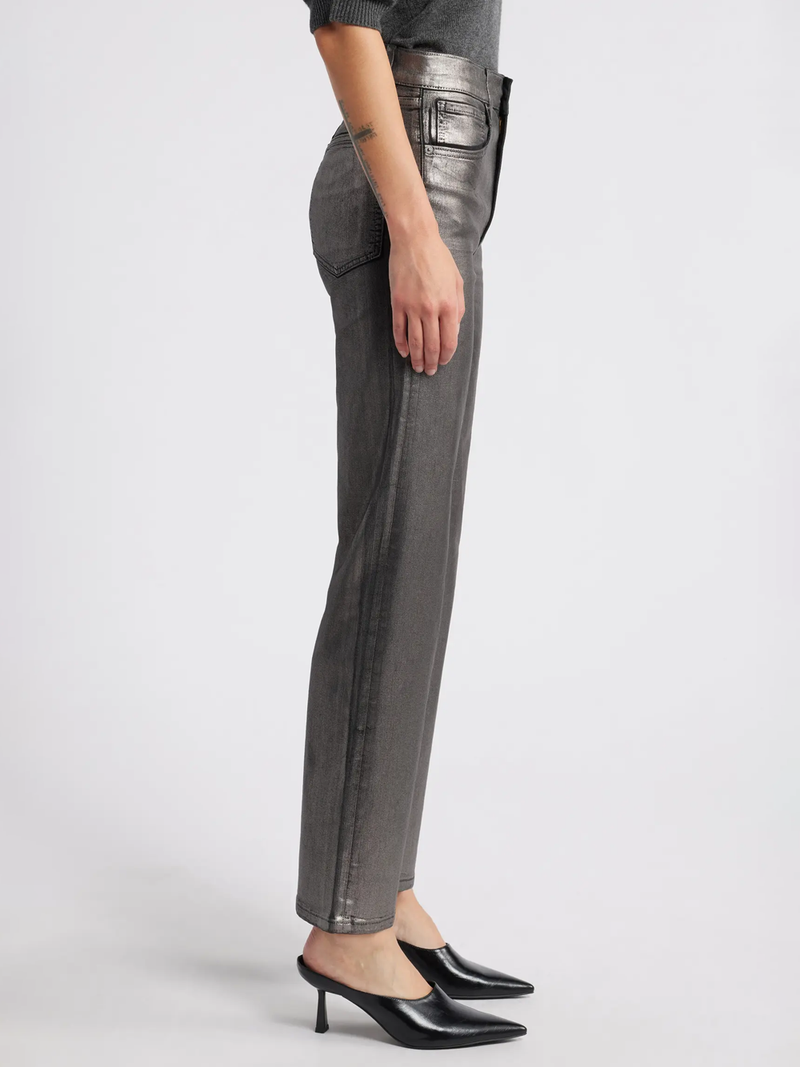 Le Sleek Straight Leg Coated Jeans