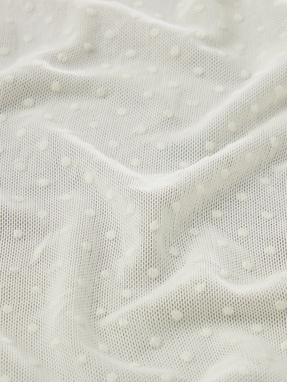The Mesh Polka Dot Top in Cream