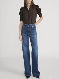 The Houndstooth Gillian Silk Button-Up Top