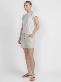 The Off Duty Drawstring Long Hang Short in Natural Ecru