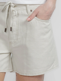 The Off Duty Drawstring Long Hang Short in Natural Ecru