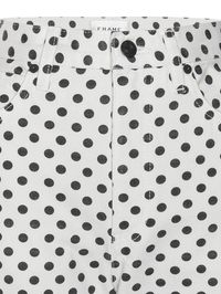 The Bow Crop Jeans in White Polka Dot