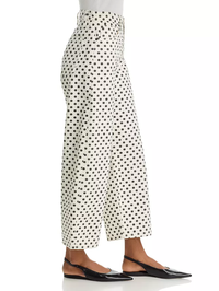 The Bow Crop Jeans in White Polka Dot