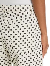 The Bow Crop Jeans in White Polka Dot