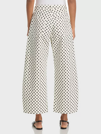 The Bow Crop Jeans in White Polka Dot