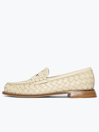 Elba Vanilla Woven Loafer by FREDA SALVADOR-VANILLA WOVEN CALF HARDWARE-AMY Atelier