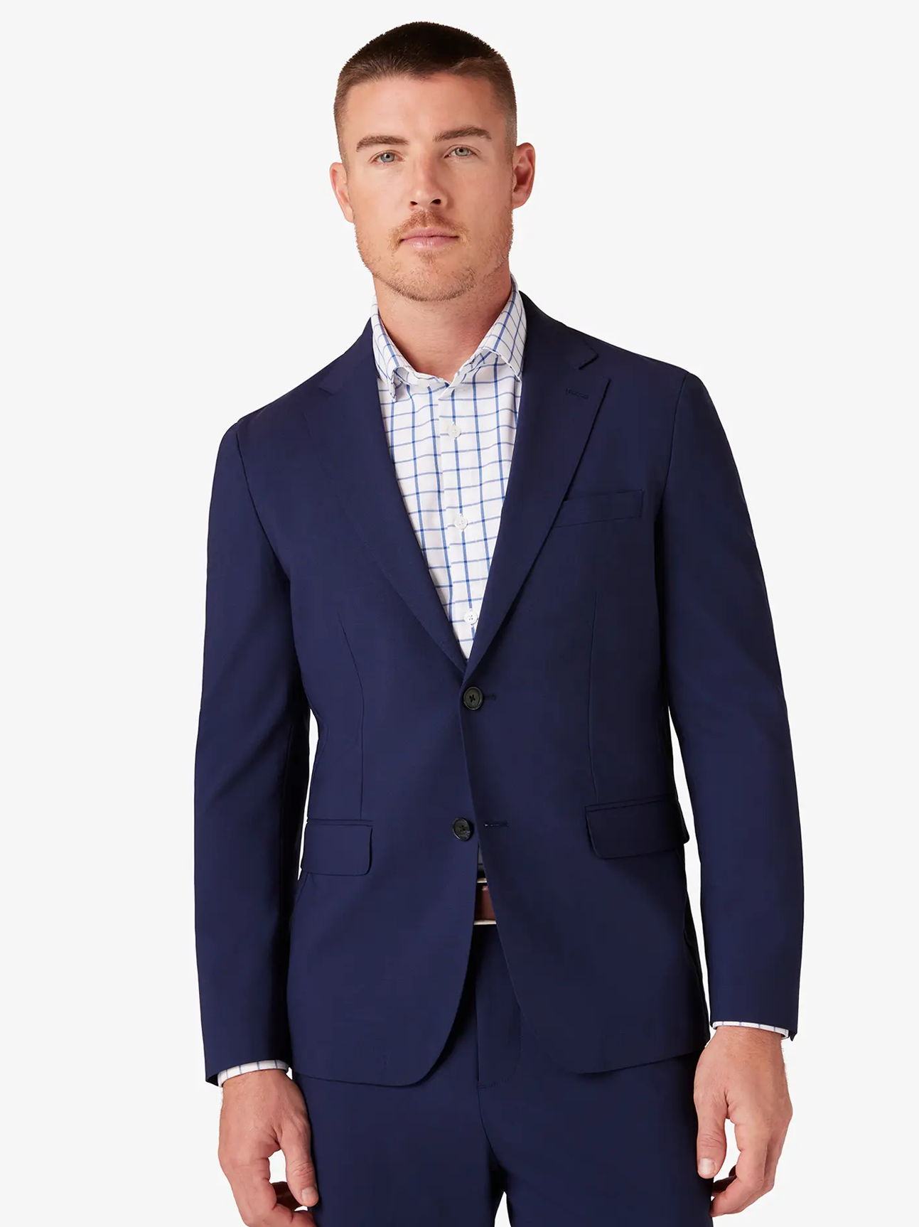 Fresco Suit Jacket in Navy Amy Atelier