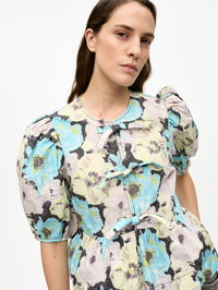 Floral Printed Cotton Peplum Blouse by GANNI - View 3