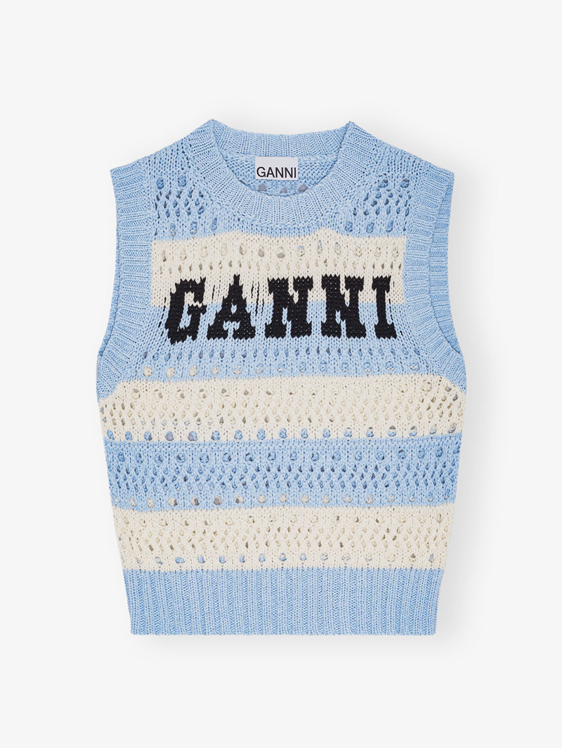 Light Blue Striped Vest