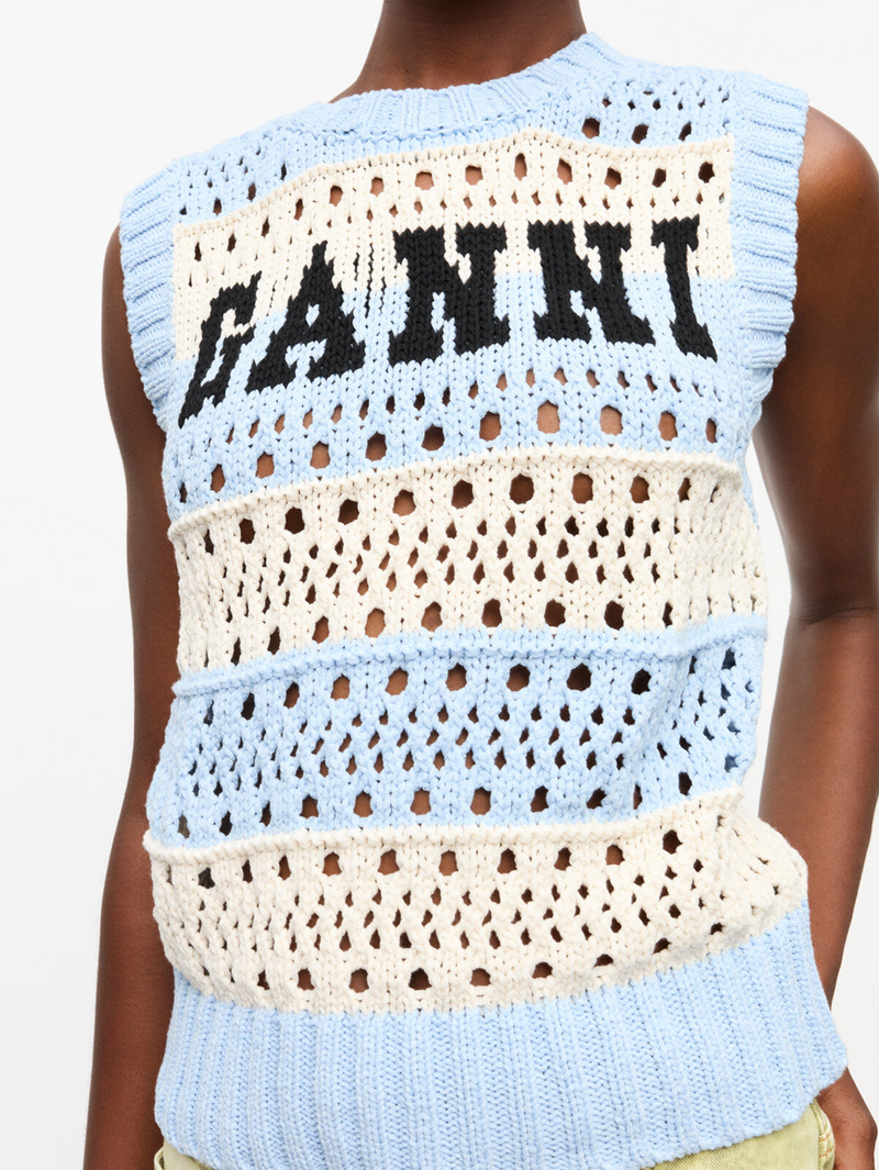 Light Blue Striped Vest