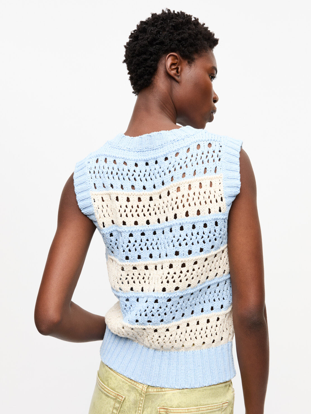 Light Blue Striped Vest
